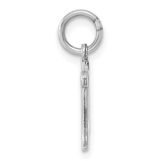 14K White Gold Diamond-cut Initial N Charm
