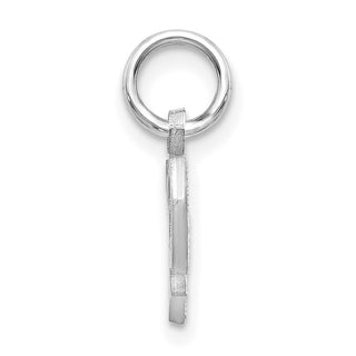 14K White Gold Diamond-cut Initial P Charm