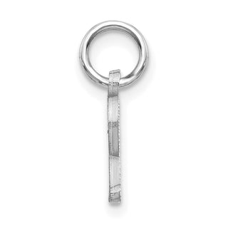14K White Gold Diamond-cut Initial R Charm