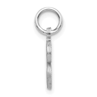 14K White Gold Diamond-cut Initial S Charm
