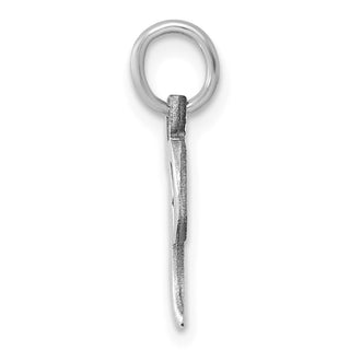 14K White Gold Diamond-cut Initial T Charm