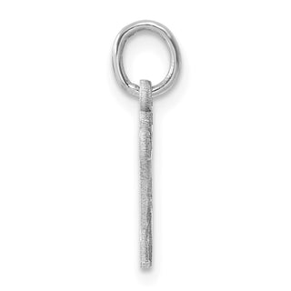 14K White Gold Diamond-cut Initial V Charm