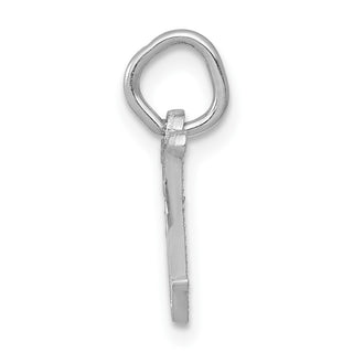 14K White Gold Diamond-cut Initial W Charm