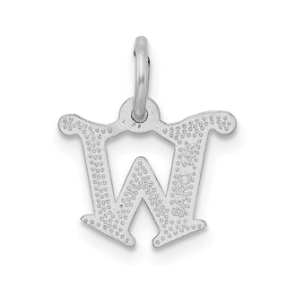 14K White Gold Diamond-cut Initial W Charm