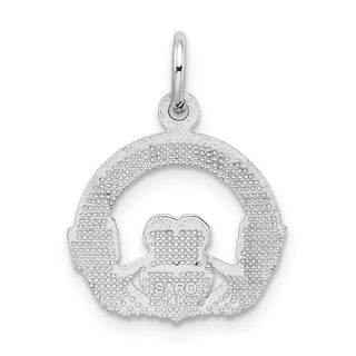 14k White Gold Claddagh Charm WCH15
