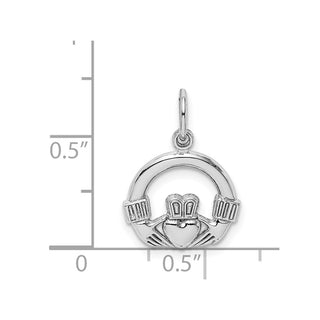 14k White Gold Claddagh Charm WCH15