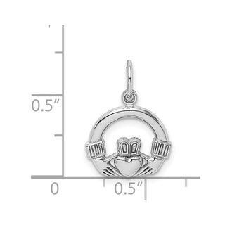 14k White Gold Claddagh Charm WCH15