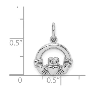14k White Gold Claddagh Charm WCH15
