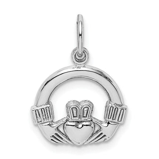 14k White Gold Claddagh Charm WCH15
