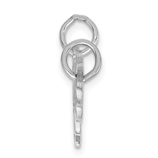 14k White Gold Key and Heart Break-Apart Charm