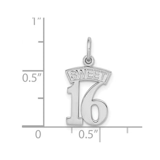14K White Gold Sweet 16 Charm