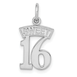 14K White Gold Sweet 16 Charm