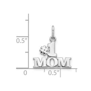 14k White Gold #1 Mom Charm WCH30