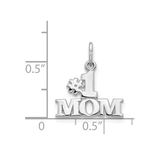 14k White Gold #1 Mom Charm WCH30