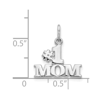 14k White Gold #1 Mom Charm WCH30