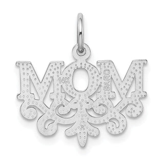 14k White Gold Mom Charm WCH32