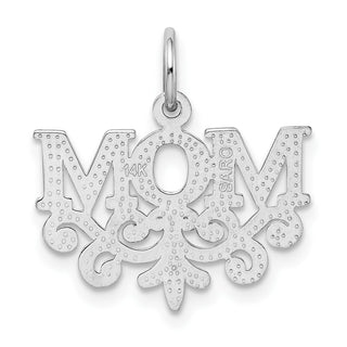 14k White Gold Mom Charm WCH32