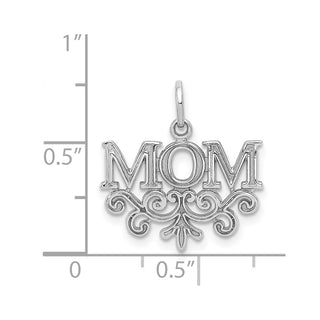 14k White Gold Mom Charm WCH32