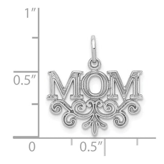 14k White Gold Mom Charm WCH32