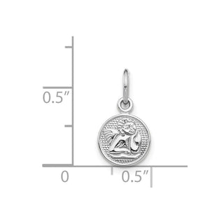 14K White Gold Small Polished Angel Charm