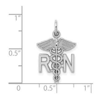 14k White Gold RN Registered Nurse Charm