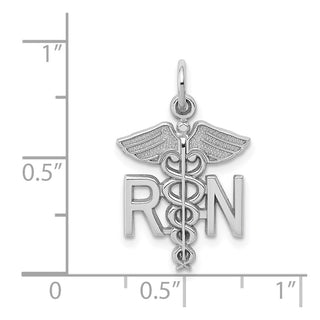 14k White Gold RN Registered Nurse Charm