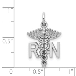 14k White Gold RN Registered Nurse Charm