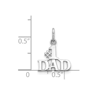14K White Gold #1 Dad Charm