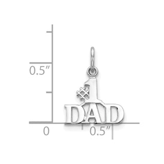 14K White Gold #1 Dad Charm