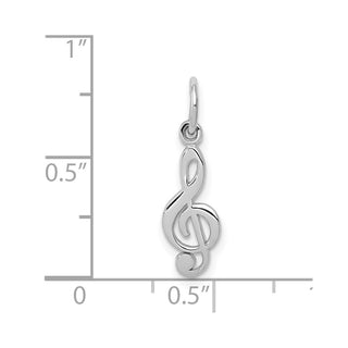 14K White Gold Treble Clef Charm