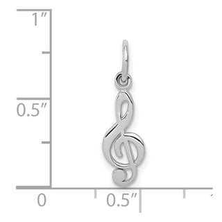 14K White Gold Treble Clef Charm