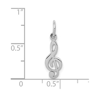 14K White Gold Treble Clef Charm