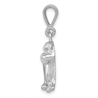 14K White Gold Bulldog Pendant