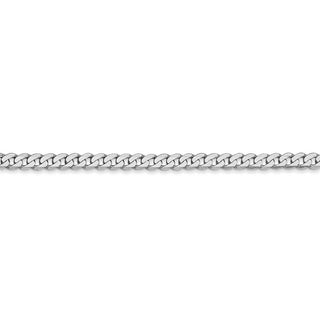 8" 14k White Gold 2.9mm Flat Beveled Curb Chain Bracelet