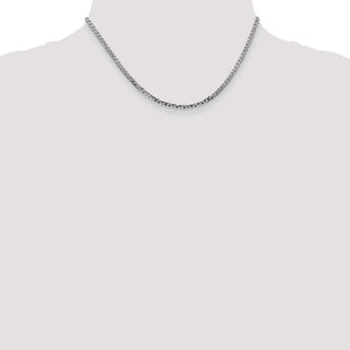 16" 14k White Gold 2.9mm Flat Beveled Curb Chain Necklace