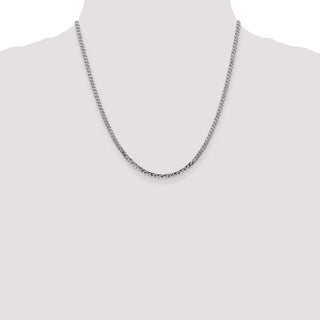 20" 14k White Gold 2.9mm Flat Beveled Curb Chain Necklace