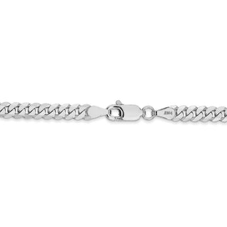 7" 14k White Gold 3.9mm Flat Beveled Curb Chain Bracelet