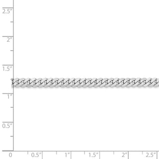 24" 14k White Gold 3.9mm Flat Beveled Curb Chain Necklace