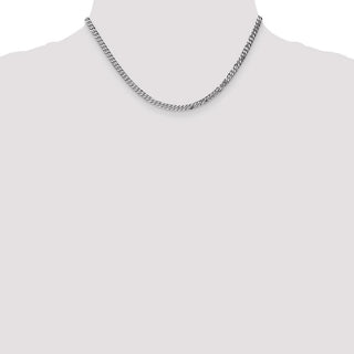 16" 14k White Gold 3.9mm Flat Beveled Curb Chain Necklace