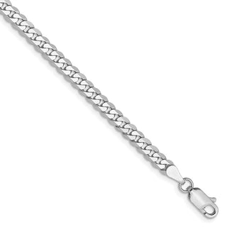 7" 14k White Gold 3.9mm Flat Beveled Curb Chain Bracelet