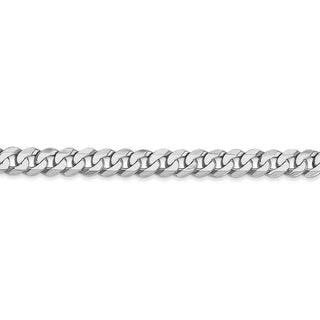 8" 14k White Gold 4.75mm Flat Beveled Curb Chain Bracelet