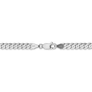 7" 14k White Gold 4.75mm Flat Beveled Curb Chain Bracelet