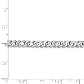8" 14k White Gold 4.75mm Flat Beveled Curb Chain Bracelet