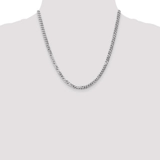 20" 14k White Gold 4.75mm Flat Beveled Curb Chain Necklace