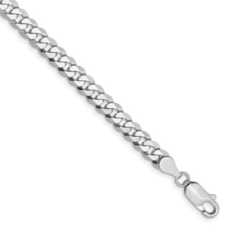 7" 14k White Gold 4.75mm Flat Beveled Curb Chain Bracelet