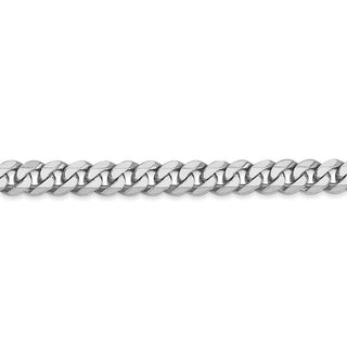 8" 14k White Gold 5.75mm Flat Beveled Curb Chain Bracelet