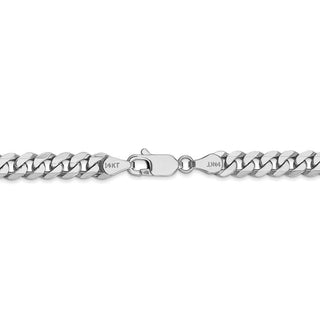 7" 14k White Gold 5.75mm Flat Beveled Curb Chain Bracelet