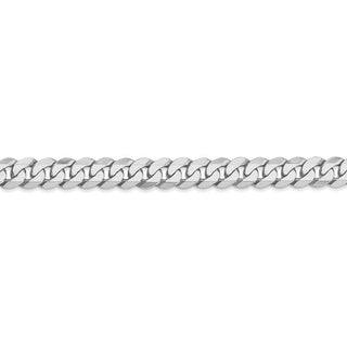 8" 14k White Gold 6.25mm Flat Beveled Curb Chain Bracelet