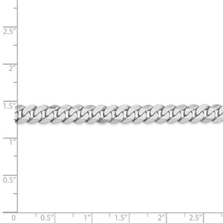 7" 14k White Gold 6.25mm Flat Beveled Curb Chain Bracelet