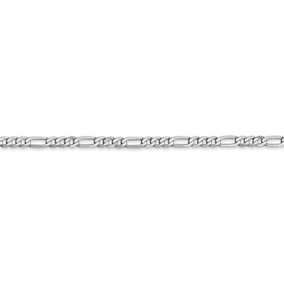 24" 14k White Gold 2.75mm Flat Figaro Chain Necklace
